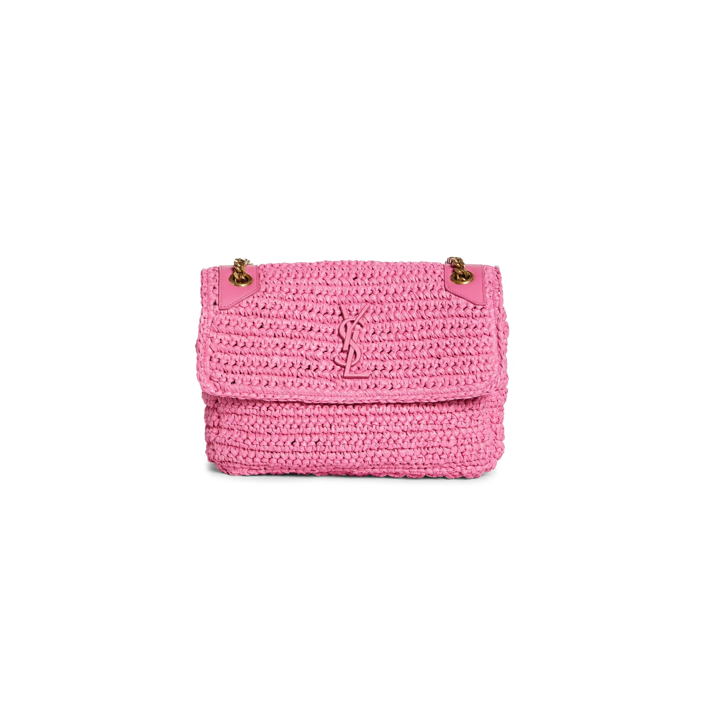 Y*L niki raffia shoulder bag in pink 6156495 (22*16.5*12cm)